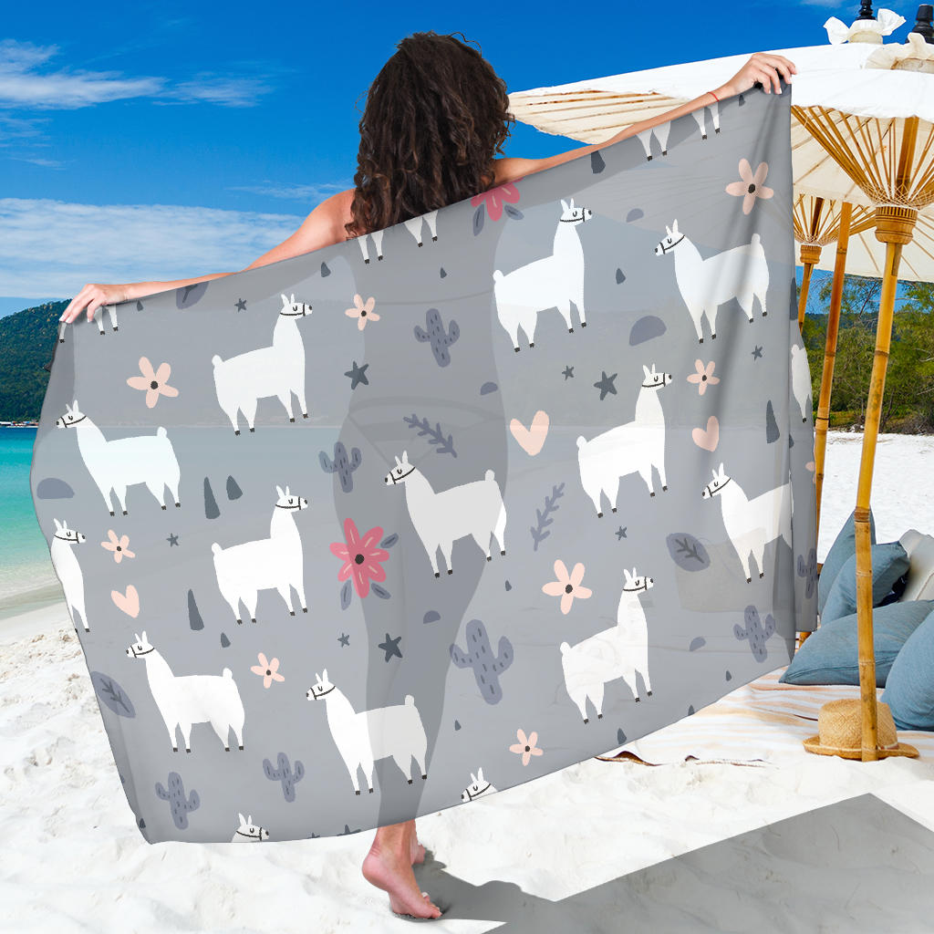 Llama Pattern Print Design 010 Sarong Pareo Wrap