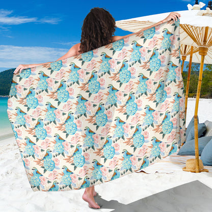 Bluebird Pattern Print Design 03 Sarong Pareo Wrap