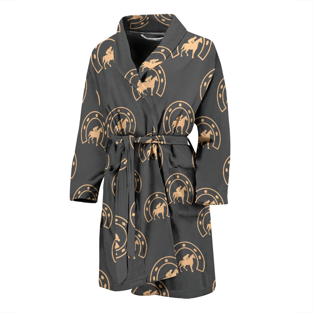 Horseshoe Print Design LKS306 Men Bathrobe