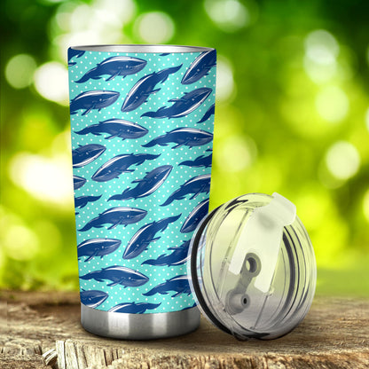 Whale Polka Dot Design Themed Print Tumbler