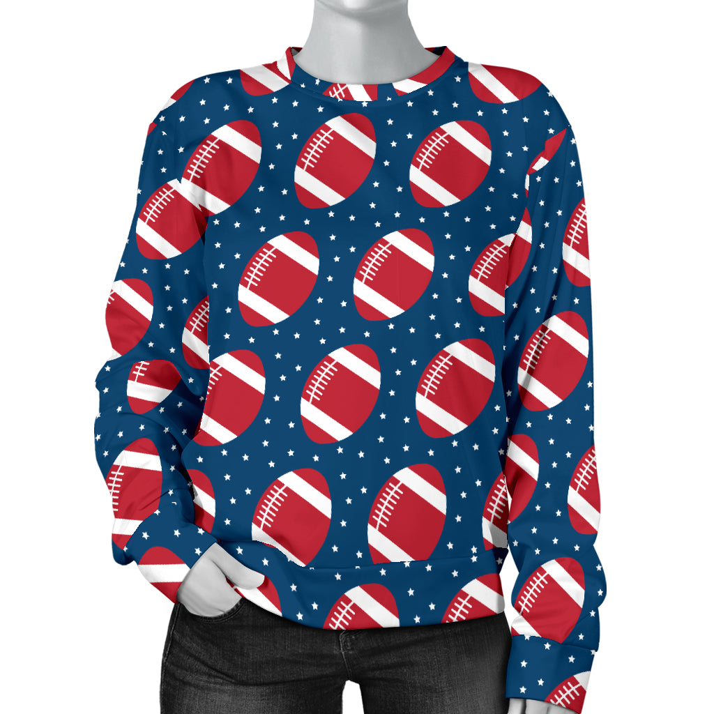 American Football Star Design Pattern Women Long Sleeve Sweatshirt