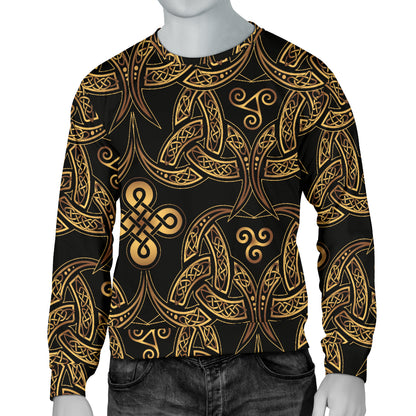 Celtic Knot Gold Design Men Long Sleeve Sweatshirt