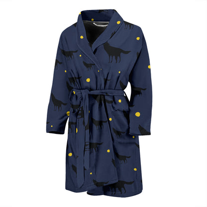 Wolf Print Design LKS301 Men Bathrobe