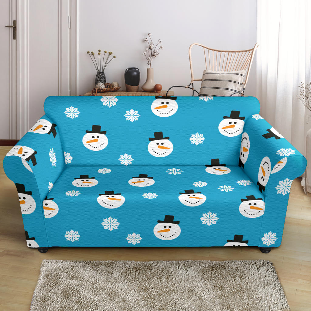 Snowman Print Design LKS303 Loveseat Couch Slipcover