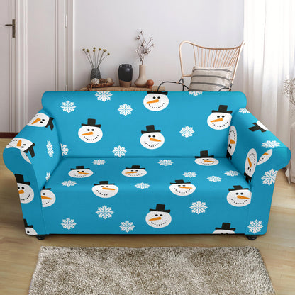 Snowman Print Design LKS303 Loveseat Couch Slipcover