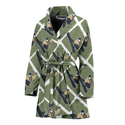 Snowboard Man Print Design LKS302 Women Bathrobe