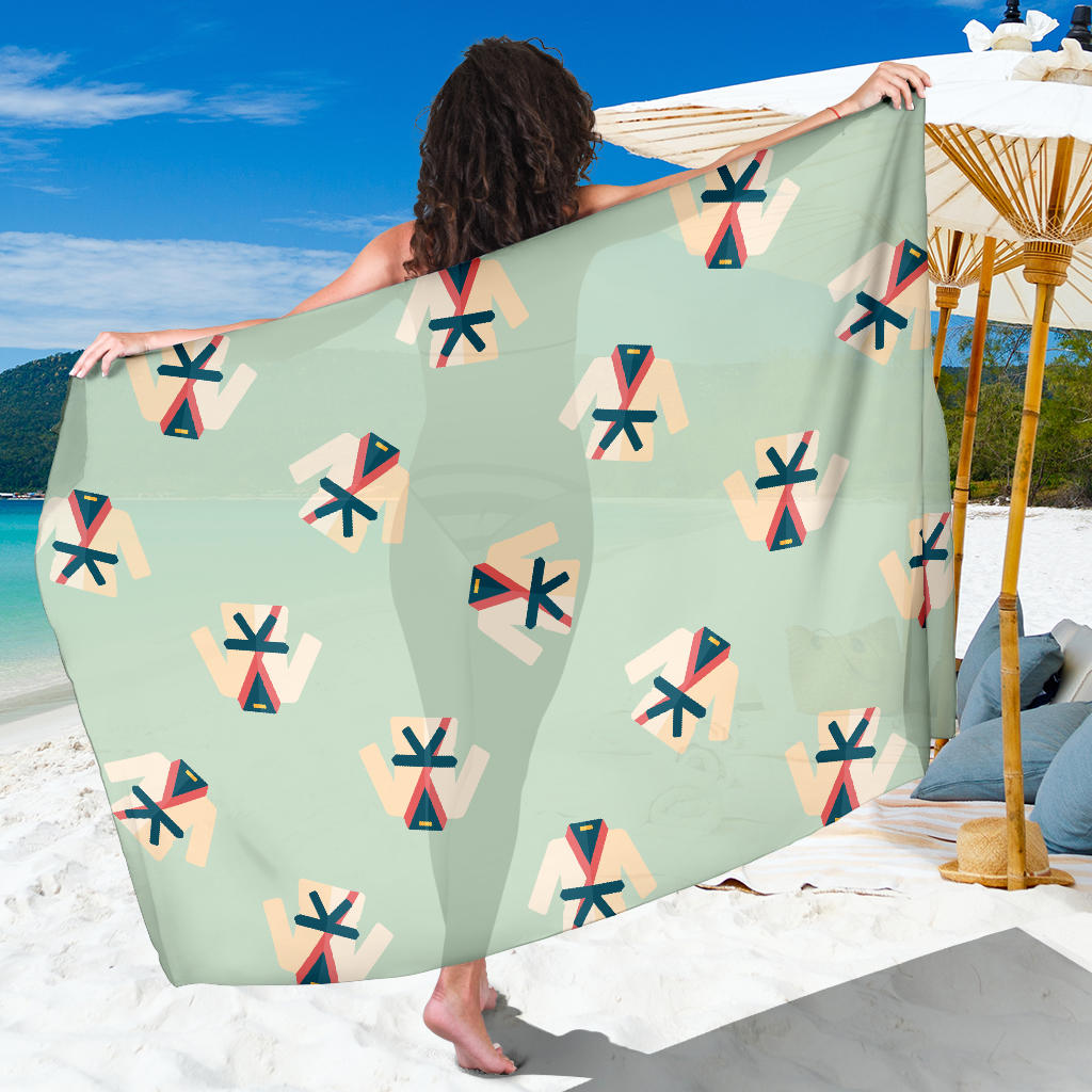 Karate Pattern Print Design 02 Sarong Pareo Wrap
