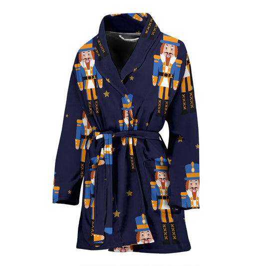 Nutcracker Pattern Print Design A04 Women Bathrobe
