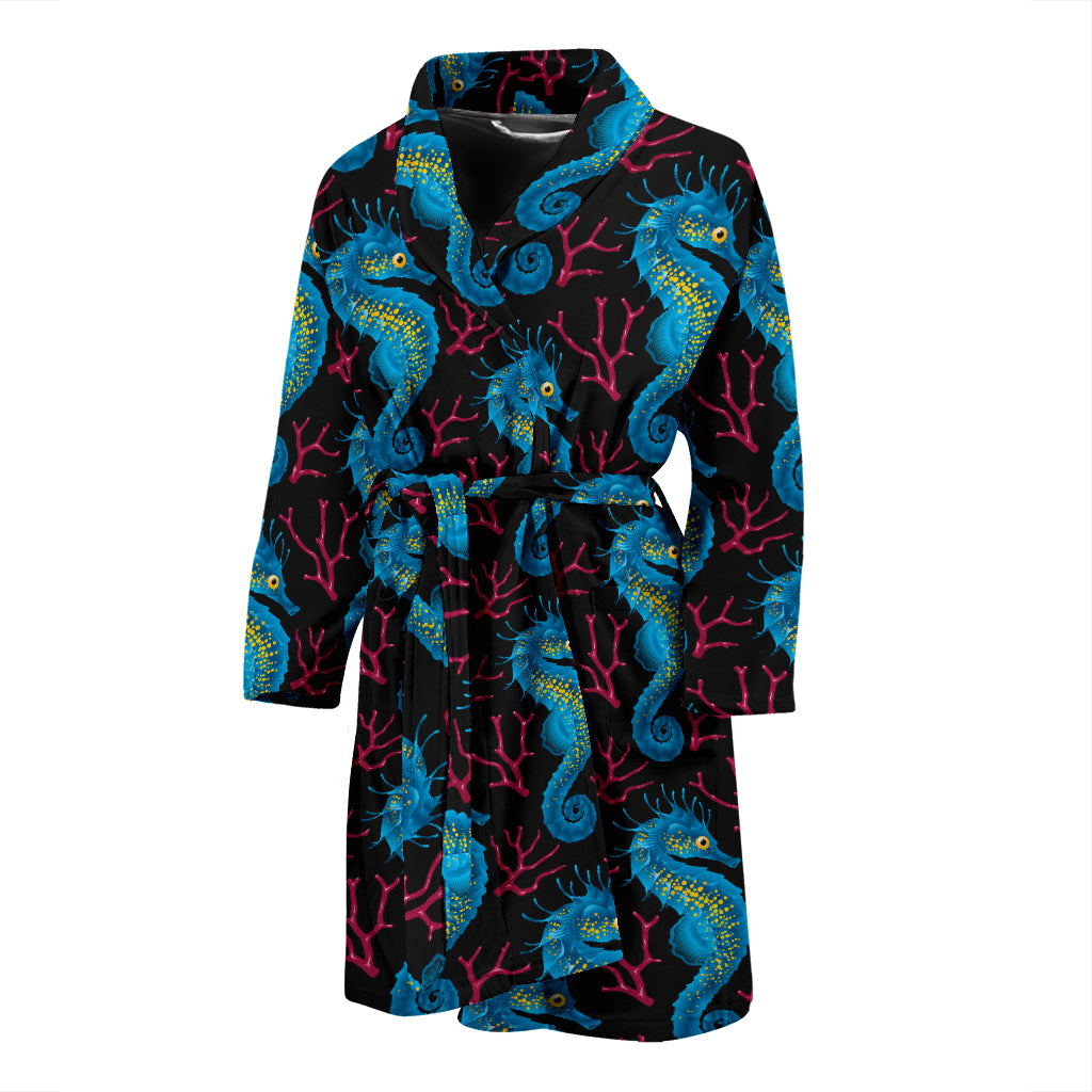 SeaHorse Print Design LKS401 Men Bathrobe