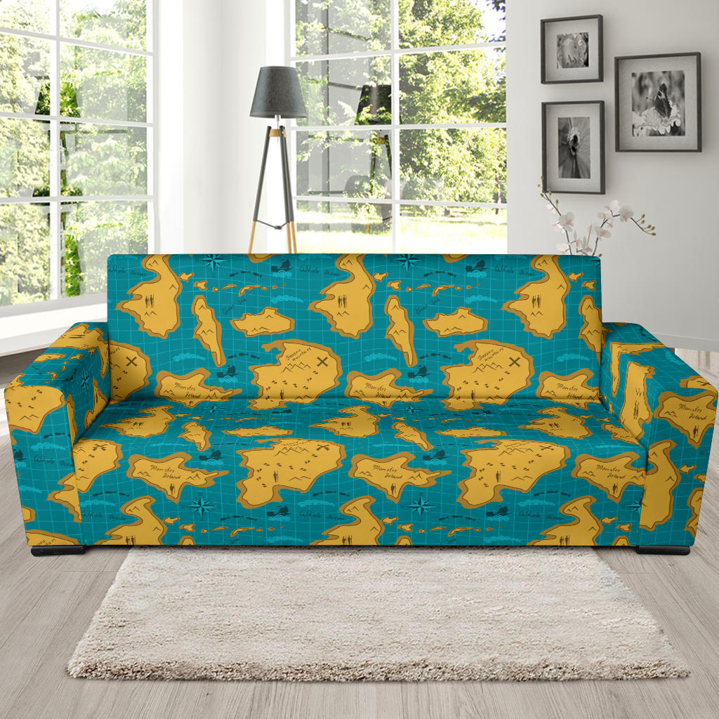 World Map Print Design LKS301 Sofa Slipcover