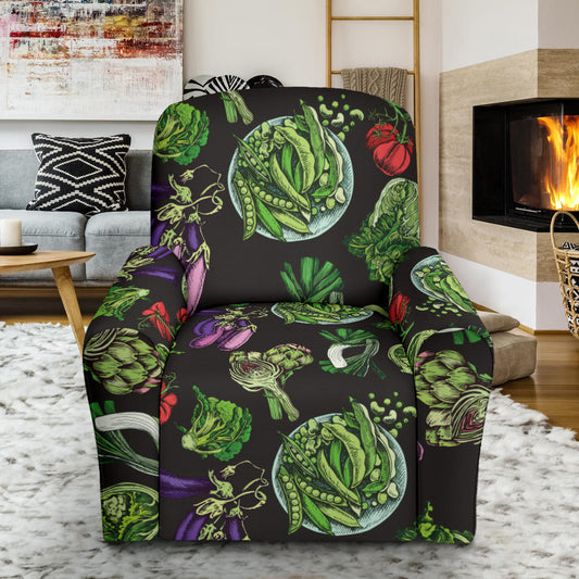 Lettuce Pattern Print Design 01 Recliner Slipcover with Pocket