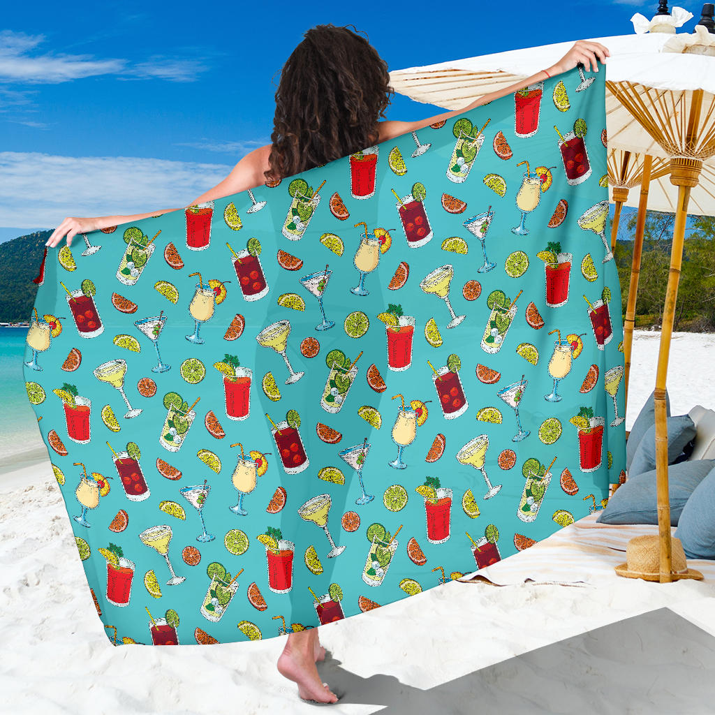 Cocktail Pattern Print Design 05 Sarong Pareo Wrap