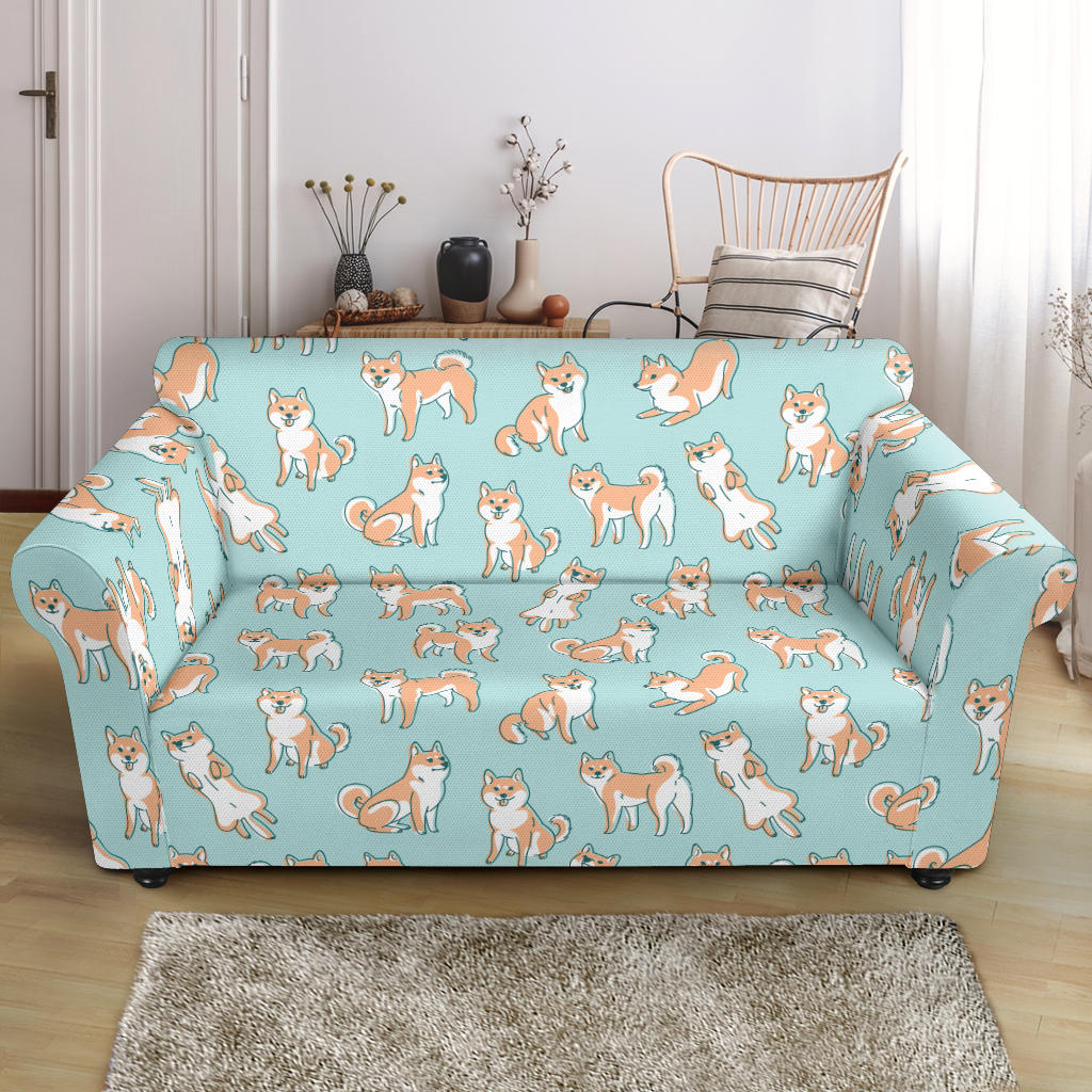 Shiba Inu Print Design LKS304 Loveseat Couch Slipcover
