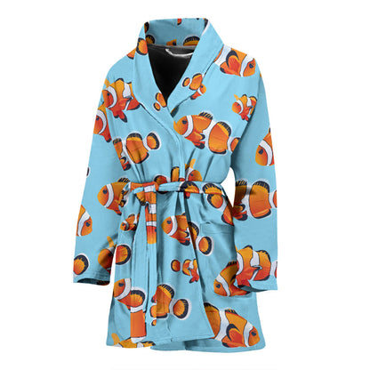 Clownfish Pattern Print Design 01 Women Bathrobe
