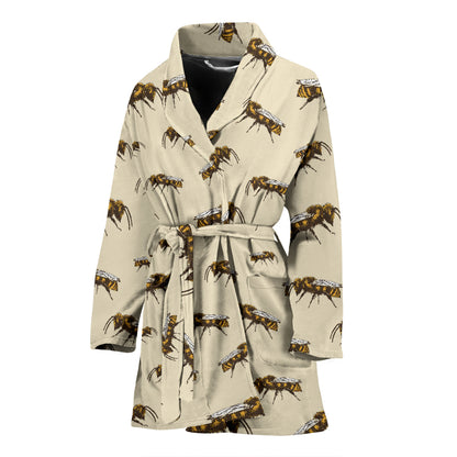 Bee Print Design LKS306 Women Bathrobe