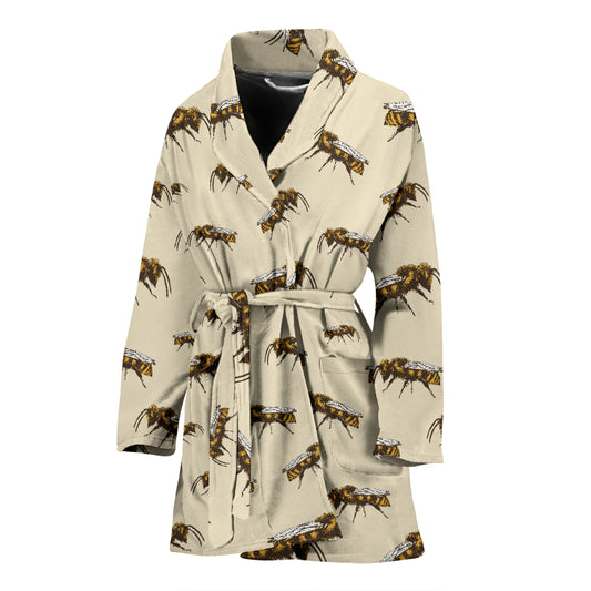 Bee Print Design LKS306 Women Bathrobe