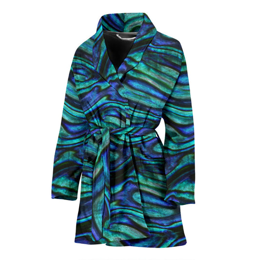 Abalone Pattern Print Design 02 Women Bathrobe