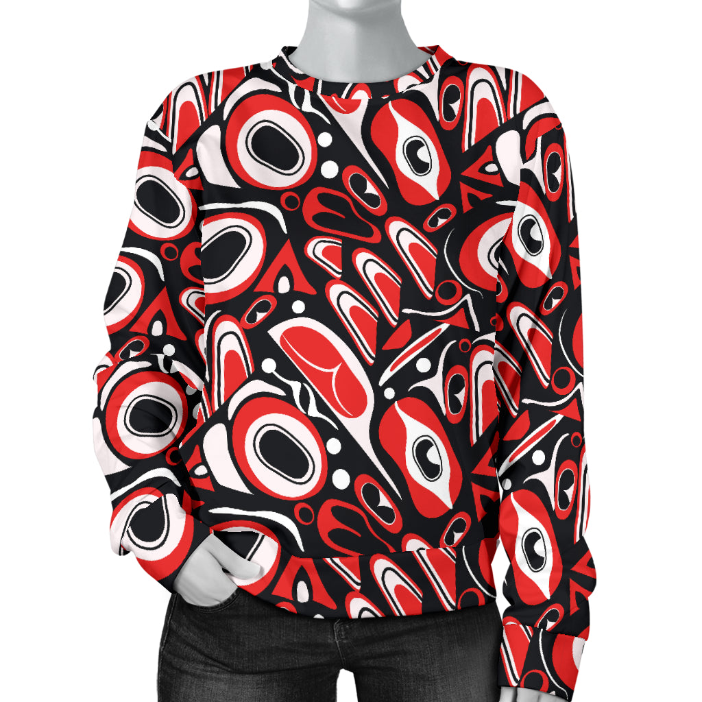 Totem Pole Texture Design Women Long Sleeve Sweatshirt