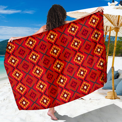 Aztec Pattern Print Design 06 Sarong Pareo Wrap