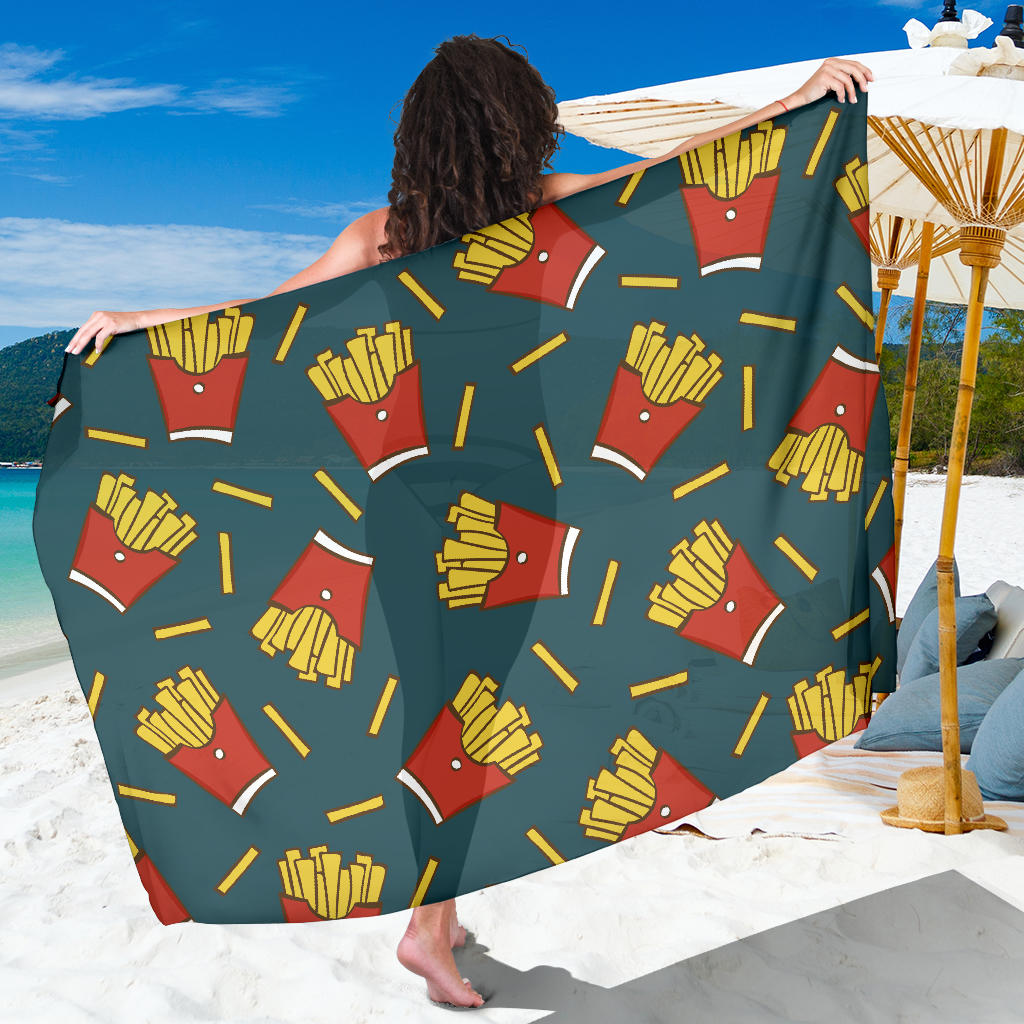 French Fried Pattern Print Design 04 Sarong Pareo Wrap