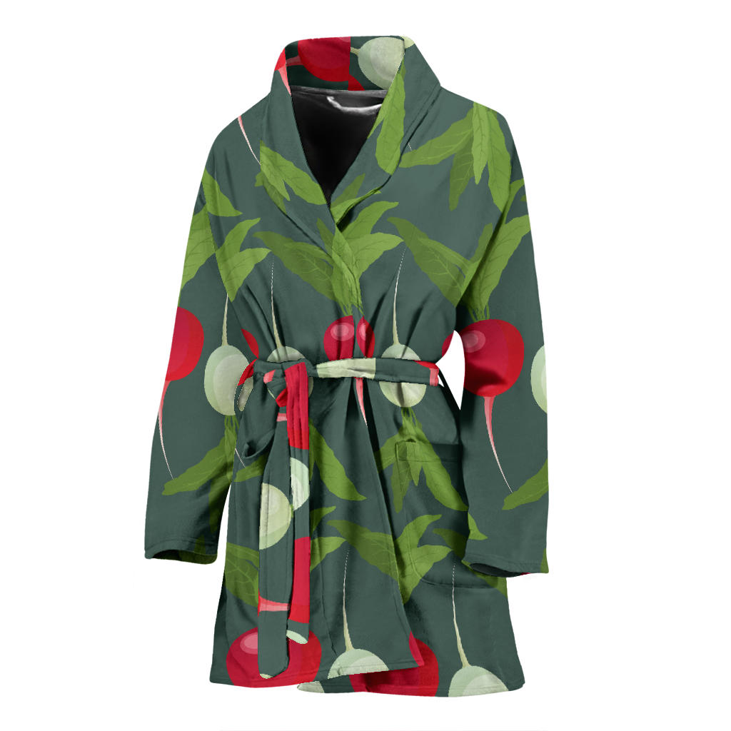 Radish Pattern Print Design A03 Women Bathrobe