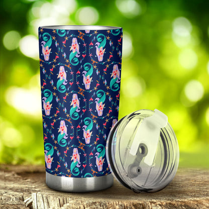 Mermaid Girl Cute Design Print Tumbler