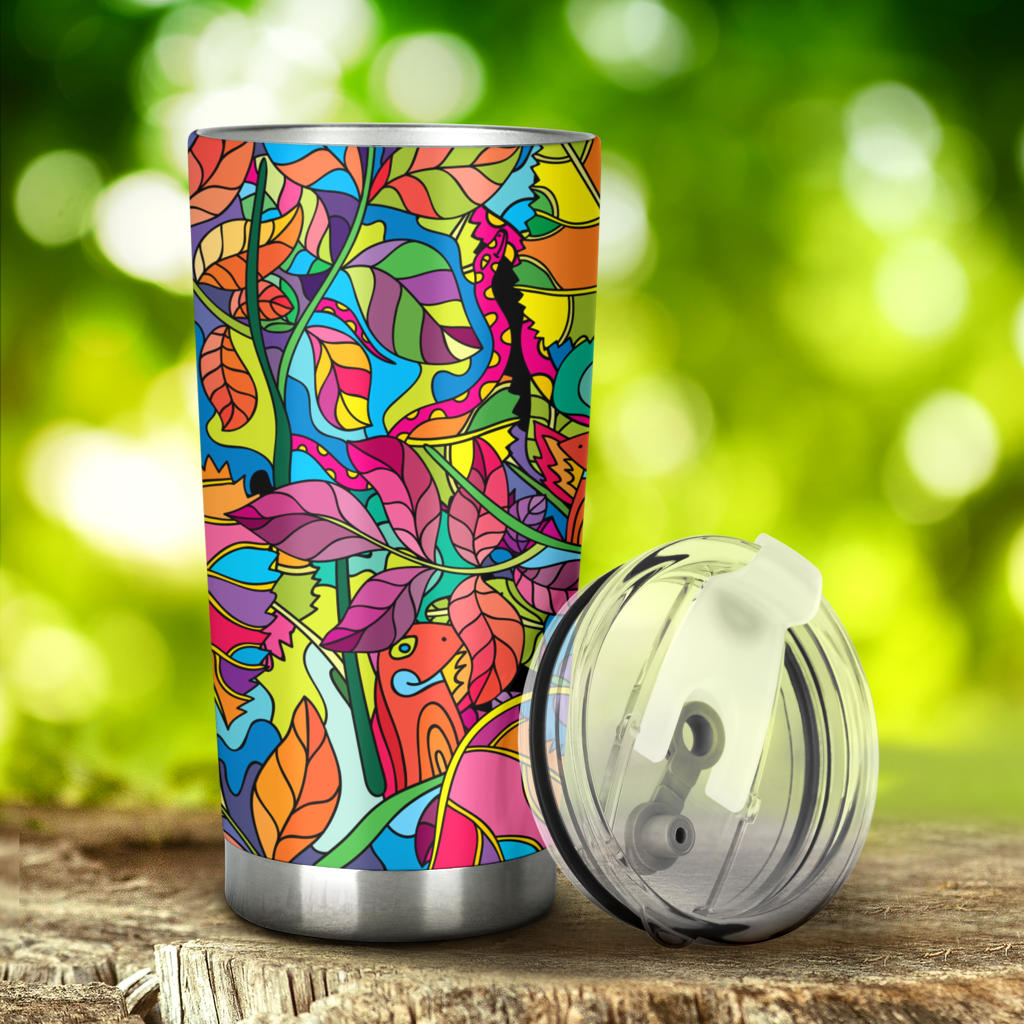 Psychedelic Trippy Flower Print Tumbler