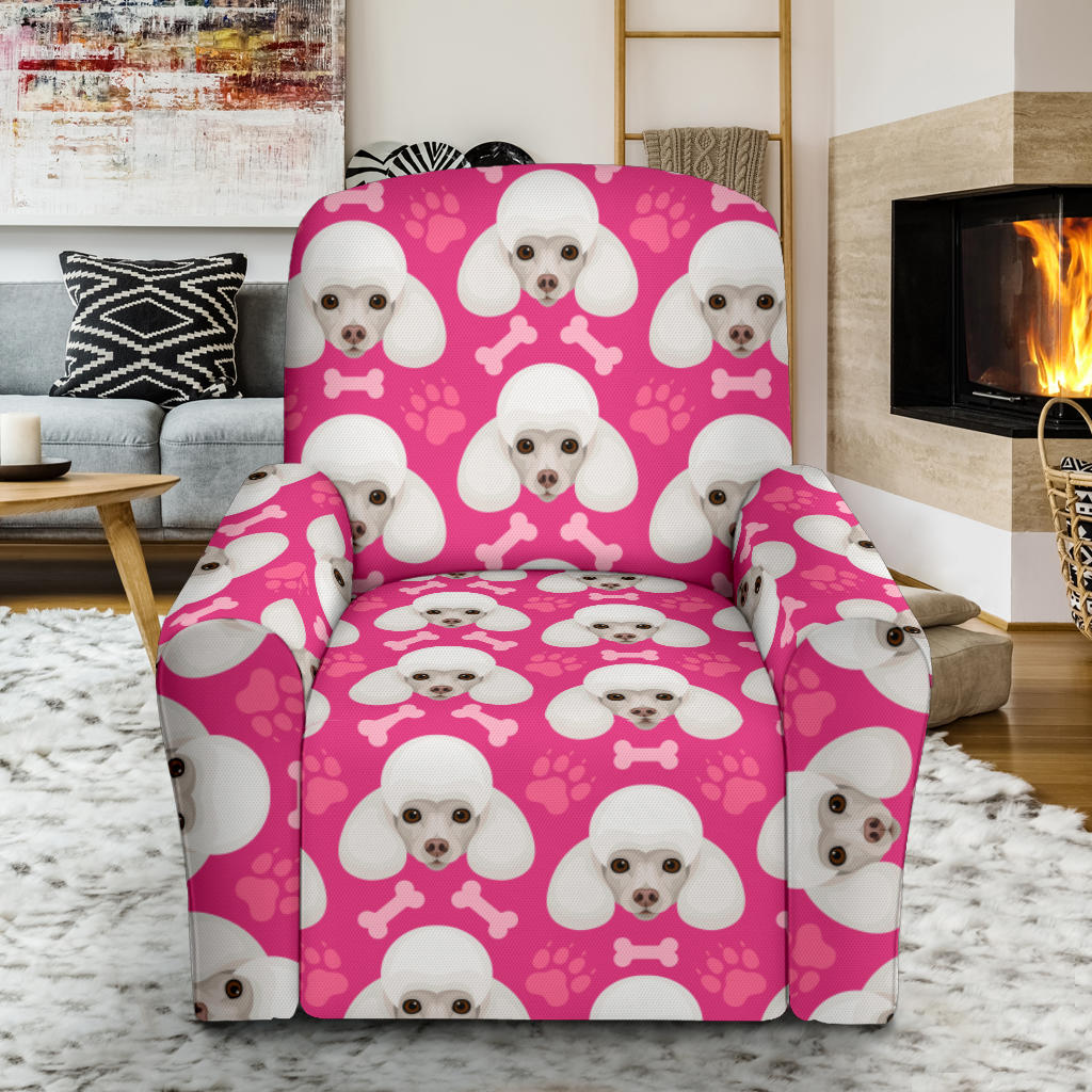 Poodle Pattern Print Design A04 Recliner Slipcover with Pocket