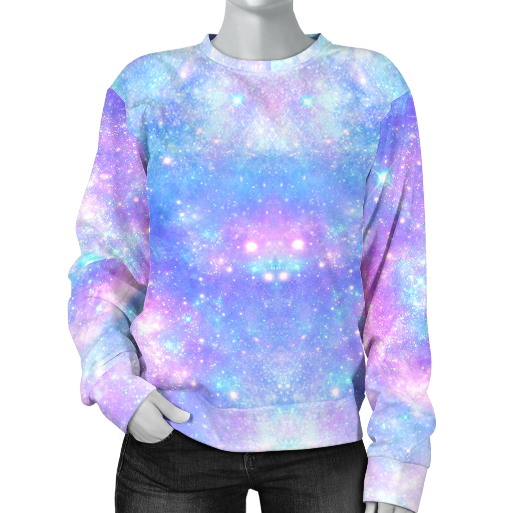 Galaxy Stardust Pastel Color Print Women Long Sleeve Sweatshirt