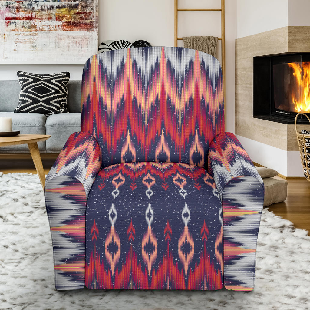 Ikat Print Design LKS401 Recliner Slipcover with Pocket