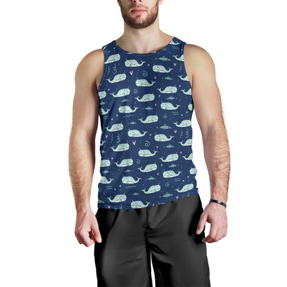Narwhal Design Print Men Tank Top