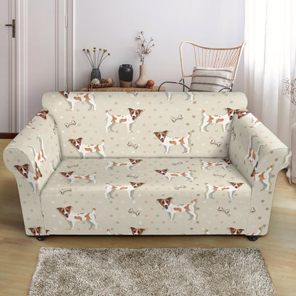 Russell Terriers With Bone Print Design LKS302 Loveseat Couch Slipcover