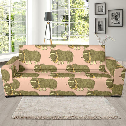 Yak Pattern Print Design 01 Sofa Slipcover