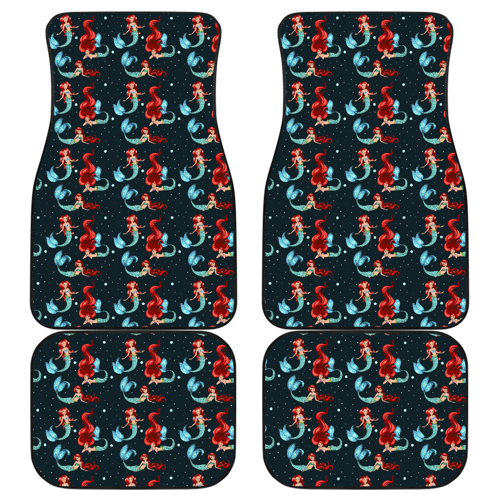 Mermaid Girl Themed Design Print Car Floor Mats Front Back