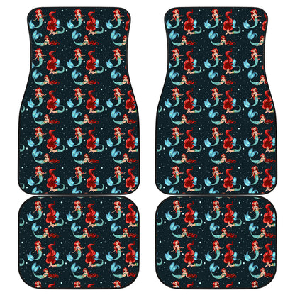Mermaid Girl Themed Design Print Car Floor Mats Front Back