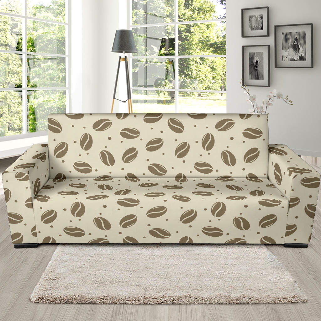 Coffee Pattern Print Design 02 Sofa Slipcover