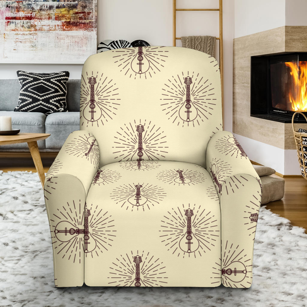 Mandolin Pattern Print Design 02 Recliner Slipcover with Pocket