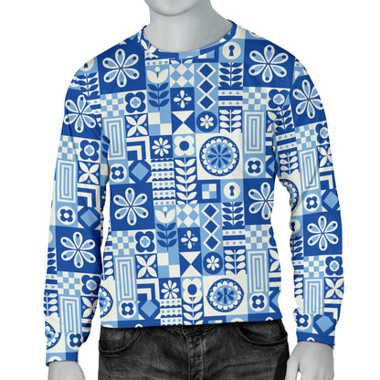 Swedish Print Pattern Men Long Sleeve Sweatshirt