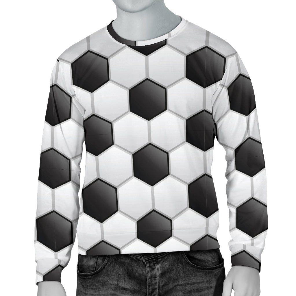Soccer Ball Texture Print Pattern Men Long Sleeve Sweatshirt