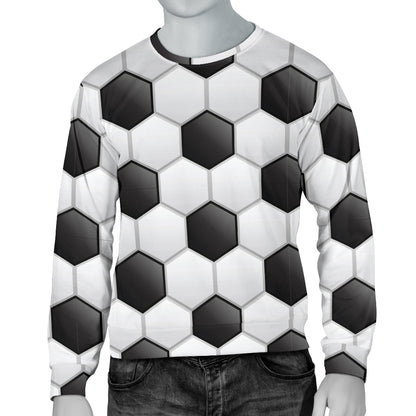 Soccer Ball Texture Print Pattern Men Long Sleeve Sweatshirt