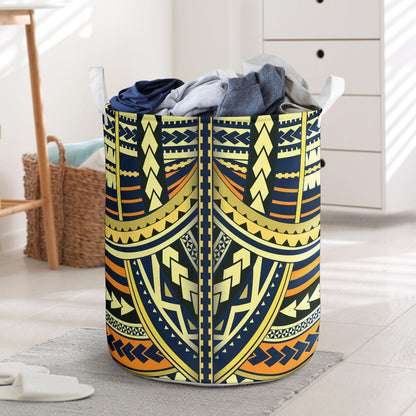 Polynesian Tattoo Print Laundry Basket