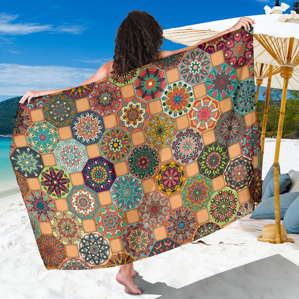 Boho Pattern Print Design 07 Sarong Pareo Wrap
