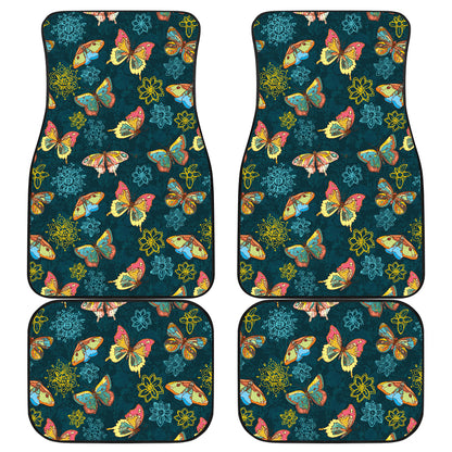 Butterfly Hand Draw Print Pattern Car Floor Mats Front Back