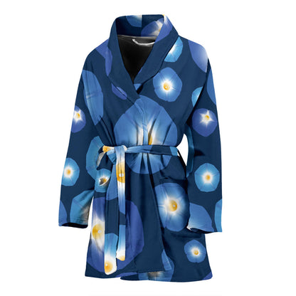 Morning Glory Pattern Print Design 02 Women Bathrobe