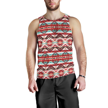 Aztec Western Style Print Pattern Men Tank Top