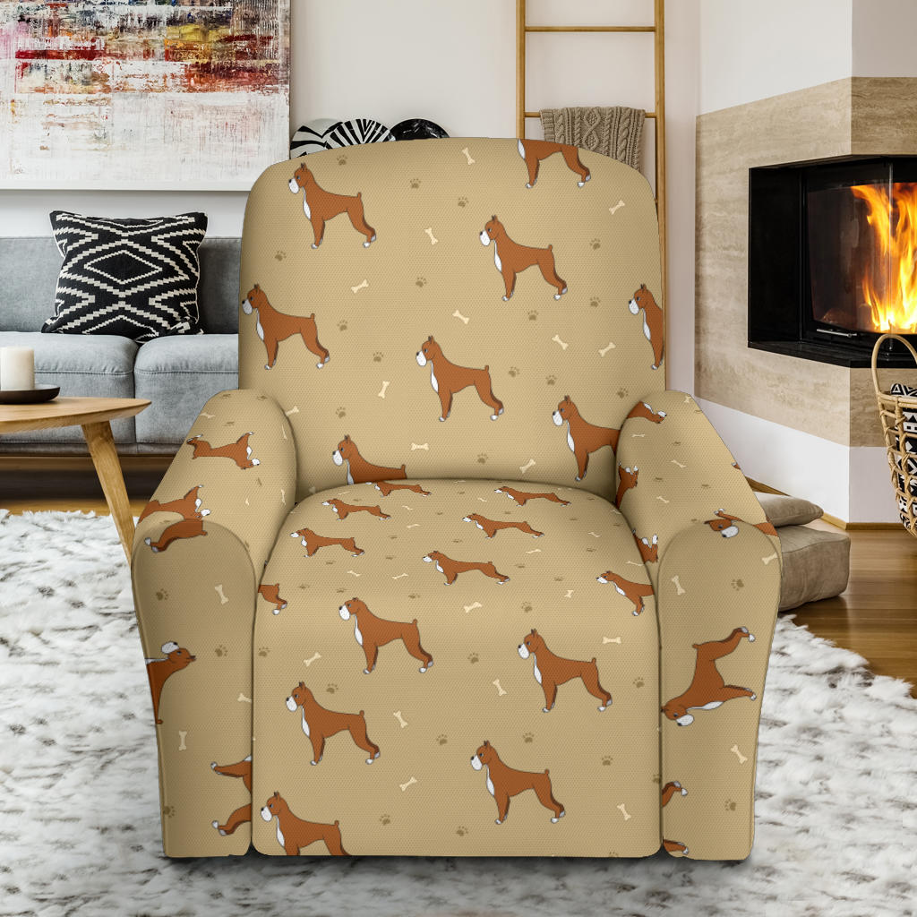 Boxers Pattern Print Design 02 Recliner Slipcover with Pocket
