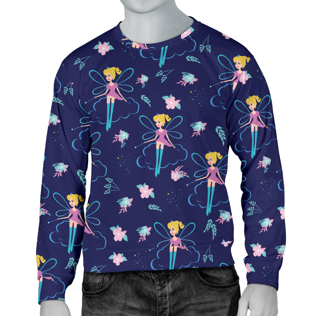 Fairy Cartoon Style Print Pattern Men Long Sleeve Sweatshirt