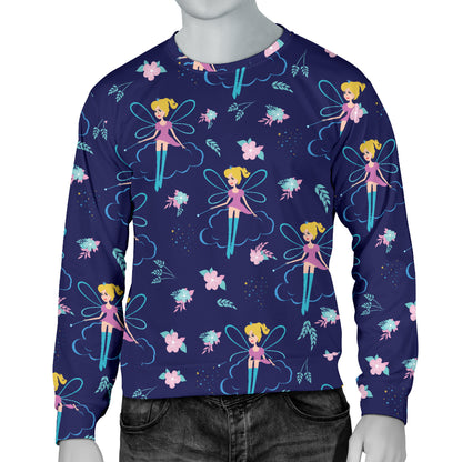 Fairy Cartoon Style Print Pattern Men Long Sleeve Sweatshirt