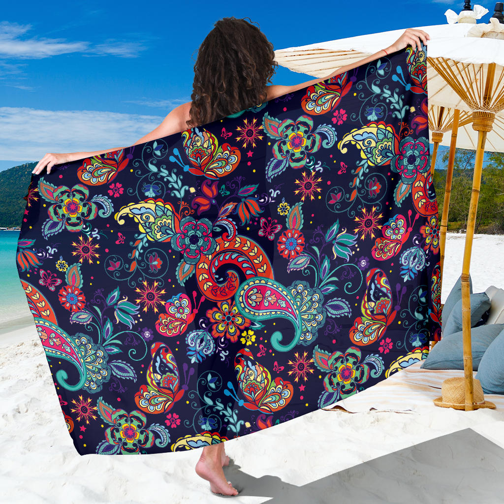 Paisley Boho Pattern Print Design A06 Sarong Pareo Wrap