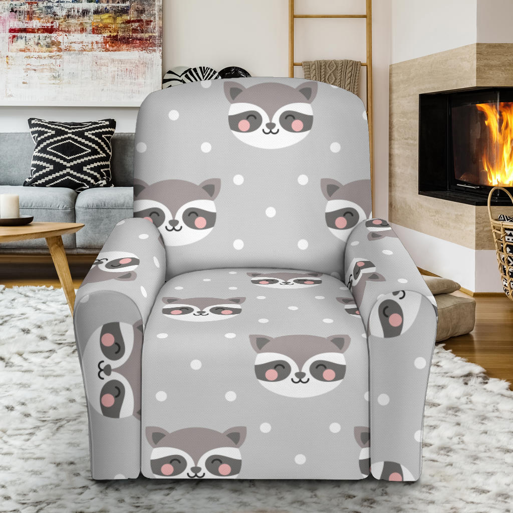 Raccoon Pattern Print Design A04 Recliner Slipcover with Pocket